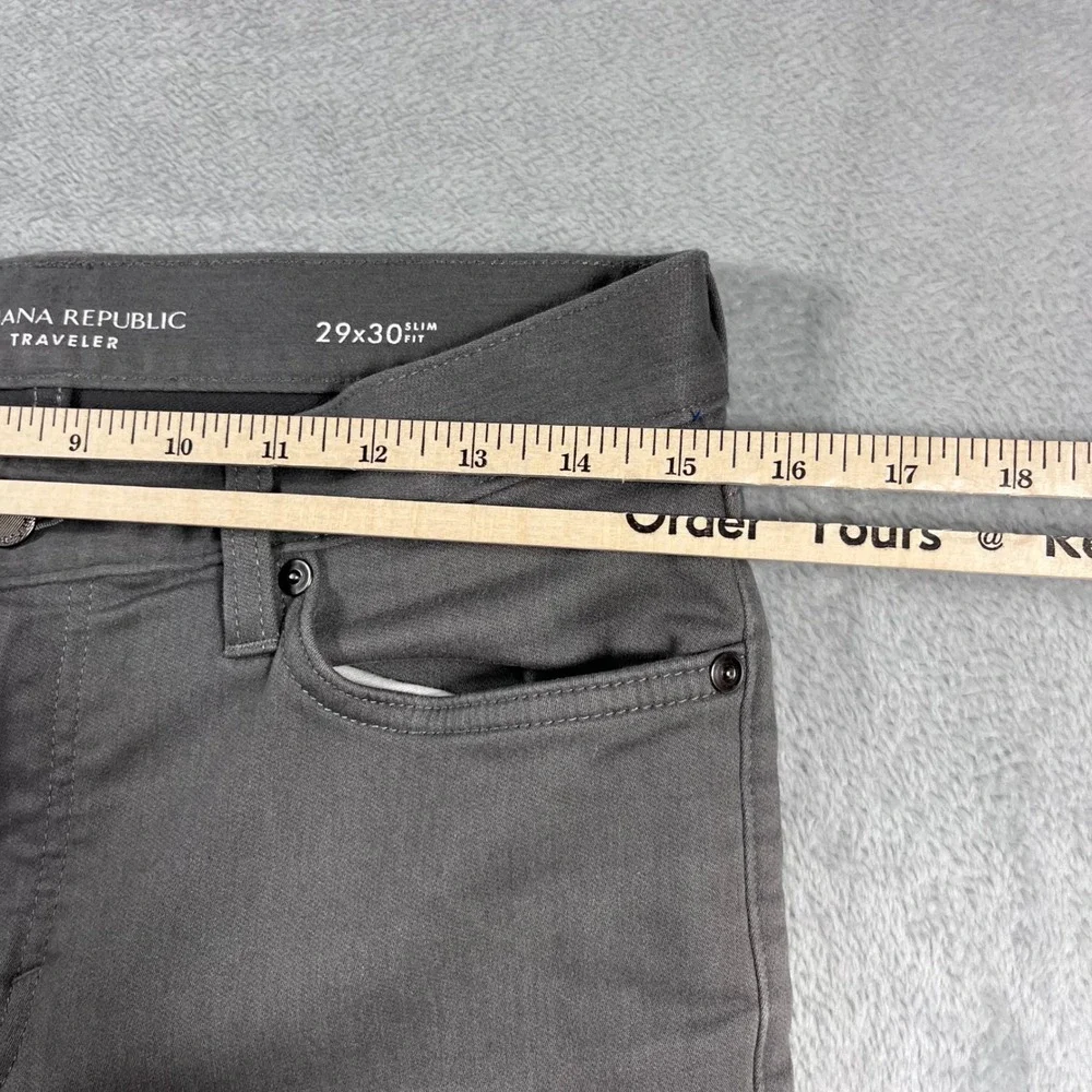 Banana Republic Traveler Slim Fit Pants Mens 29x30 Gray 5-Pocket Casual Chino